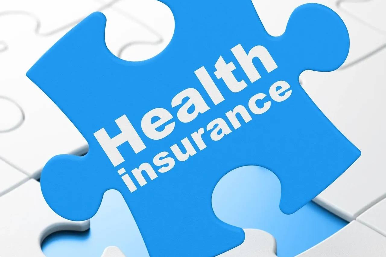 Health insurance logo in blue color